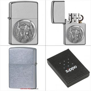 Zippo zapalovač Viking Emblem 21960 🔥 benzínový zapalovač s velmi odolným povrchem Street Chrome, zdobený 3D kovovým...